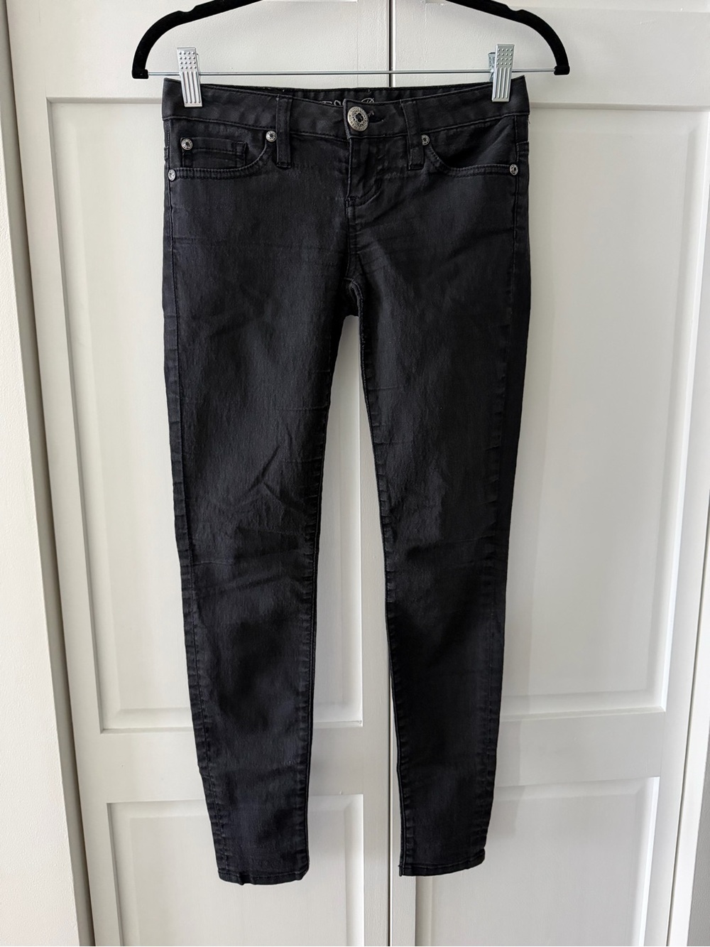 Guess Premium Vintage Y2K Low Rise Black Skinny Jeans - Size 24